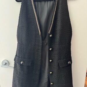 Zara Black Tweed Vest